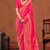 Trendy Dark Pink Kanjivaram Silk Saree With Flattering Blouse Piece