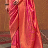 Intricate Pink Kanjivaram Silk Saree With Smart Blouse Piece