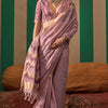 Glittering Lavender Cotton Silk Saree With Radiant Blouse Piece