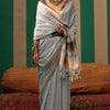 Serendipity Grey Cotton Silk Saree With Palimpsest Blouse Piece