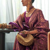 Pretty Purple Kanjivaram Silk Saree With Smart Blouse Piece
