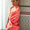 Pleasant Pink Kanjivaram Silk Saree With Bewitching Blouse Piece