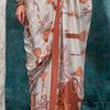 Amazing Off White Digital Printed Crape Silk Saree With Dazzling Blouse Piece