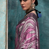 Murmurous Grey and Pink Digital Printed Crape Silk Saree With Confounding Blouse Piece