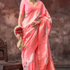 Ideal Baby Pink Soft Banarasi Silk Saree With Exuberant Blouse Piece