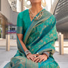 Redolent Rama Kanjivaram Silk Saree With Serendipity Blouse Piece