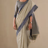 Extraordinary Grey Cotton Silk Saree With Lovely Blouse Piece