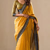 Energetic Yellow Cotton Silk Saree With Attractive Blouse Piece