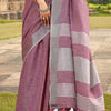 Nectarous Pink Cotton Silk Saree With Whimsical Blouse Piece