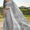 Brood Grey Cotton Silk Saree With Incredible Blouse Piece
