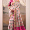 Marvellous Beige Patola Silk Saree With Tremendous Blouse Piece