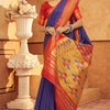 Majesty Royal Blue Paithani Silk Saree With Girlish Blouse Piece