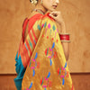 Desiring Firozi Paithani Silk Saree With Embrocation Blouse Piece