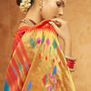 Desiring Firozi Paithani Silk Saree With Embrocation Blouse Piece