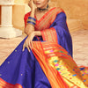 Panoply Royal Blue Paithani Silk Saree With Unequalled Blouse Piece