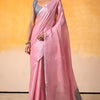Resplendent Pink Soft Banarasi Tissue Silk Saree With Resonant Blouse Piece