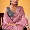 Resplendent Pink Soft Banarasi Tissue Silk Saree With Resonant Blouse Piece