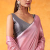 Resplendent Pink Soft Banarasi Tissue Silk Saree With Resonant Blouse Piece