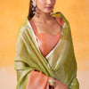 Precious Green Soft Banarasi Tissue Silk Saree With Unequalled Blouse Piece