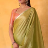 Precious Green Soft Banarasi Tissue Silk Saree With Unequalled Blouse Piece