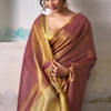 Gratifying Purple Soft Banarasi Tissue Silk Saree With Improbable Blouse Piece