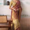 Gratifying Purple Soft Banarasi Tissue Silk Saree With Improbable Blouse Piece