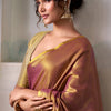 Gratifying Purple Soft Banarasi Tissue Silk Saree With Improbable Blouse Piece