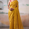 Mesmeric Mustard Soft Banarasi Tissue Silk Saree With Ephemeral Blouse Piece