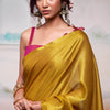 Mesmeric Mustard Soft Banarasi Tissue Silk Saree With Ephemeral Blouse Piece