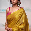 Mesmeric Mustard Soft Banarasi Tissue Silk Saree With Ephemeral Blouse Piece