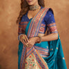 Angelic Teal Blue Soft Banarasi Silk Saree With Fairytale Blouse