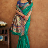 Petrichor Sea Green Soft Banarasi Silk Saree With Surreptitious Blouse