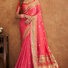 Engaging Pink Soft Banarasi Silk Saree With Enchanting Blouse