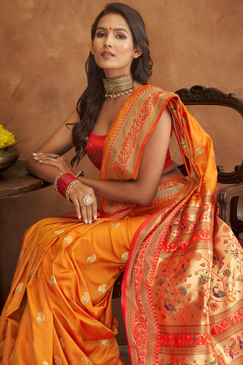 Splendorous Yellow Soft Banarasi Silk Saree With Prodigal Blouse