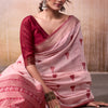Charming Baby Pink Cotton Silk Saree With Twirling Blouse Piece
