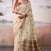 Confounding Beige Cotton Silk Saree With Opulent Blouse Piece