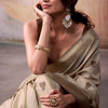 Confounding Beige Cotton Silk Saree With Opulent Blouse Piece