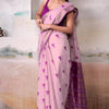 Phenomenal Lavender Cotton Silk Saree With Trendy Blouse Piece