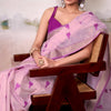 Phenomenal Lavender Cotton Silk Saree With Trendy Blouse Piece