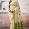 Vivacious Beige Cotton Silk Saree With Majesty Blouse Piece