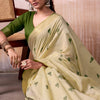 Vivacious Beige Cotton Silk Saree With Majesty Blouse Piece