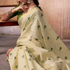 Vivacious Beige Cotton Silk Saree With Majesty Blouse Piece