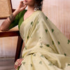 Vivacious Beige Cotton Silk Saree With Majesty Blouse Piece