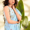 Quintessential Sky Cotton Silk Saree With Nectarous Blouse Piece