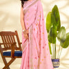 Scrumptious Pink Cotton Silk Saree With Panache Blouse Piece
