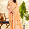 Desiring Peach Cotton Silk Saree With Alluring Blouse Piece