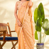 Desiring Peach Cotton Silk Saree With Alluring Blouse Piece