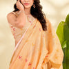 Desiring Peach Cotton Silk Saree With Alluring Blouse Piece