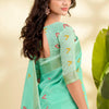 Majestic Turquoise Cotton Silk Saree With Breathtaking Blouse Piece