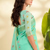 Majestic Turquoise Cotton Silk Saree With Breathtaking Blouse Piece